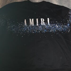AMIRI Black Sweatshirt with Blue and White Accents